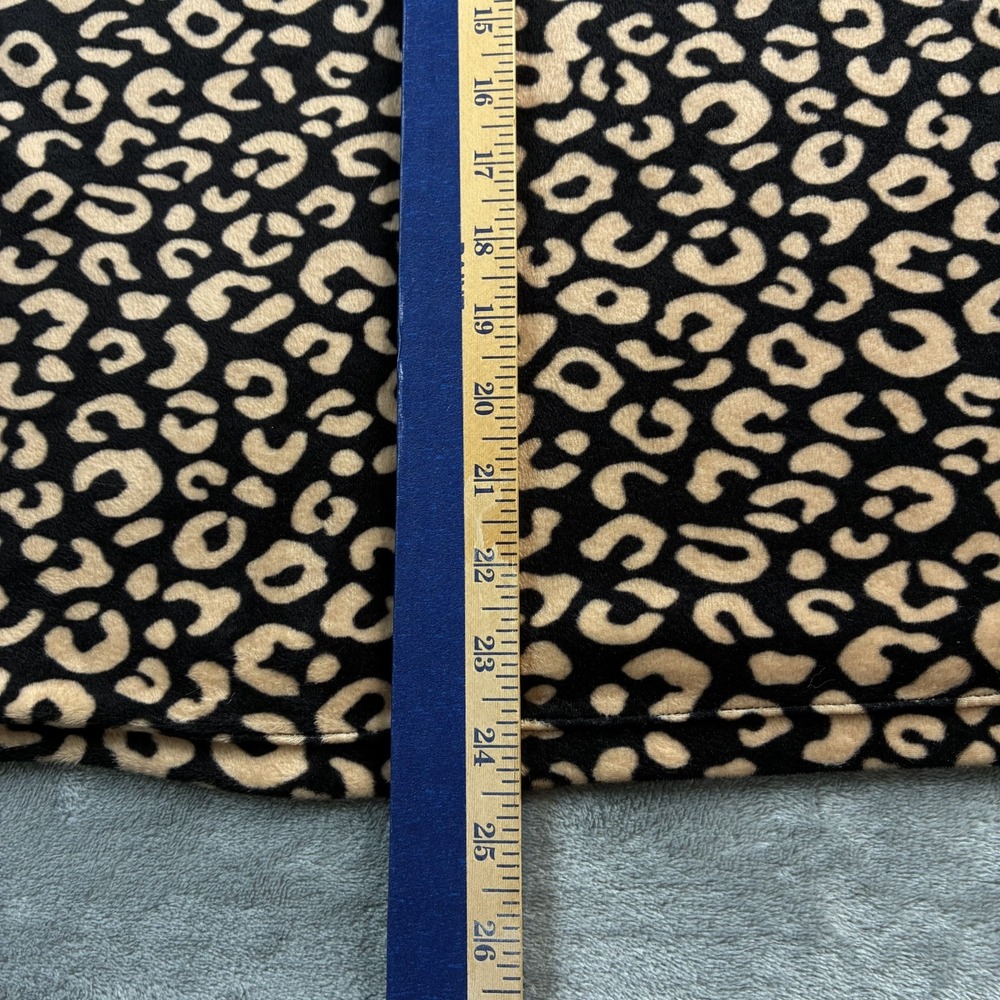 Kate Spade Womens Sz XL Leopard Animal Print‎ Casual/Pajama Top Velour Black Tan - Picture 12 of 13